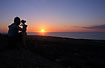 Sunset over birdwatcher at Vlaming Head