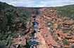The Murchison river carves its way through the rock