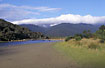 "Tidal River" and low hanging clouds over the mountains