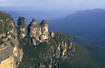 "Three sisters" : sandstone formation in the blue haze