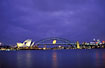 Sydney Harbour Bridge and Sydney Operahouse just after sunset