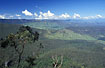 View over cleared rainforest in the Great Dividing Range