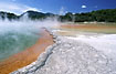 "Champagne pool": Boiling green water and red minerals

