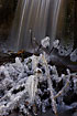 Formations of ice crystals at a little water fall