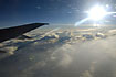 Sun through the aeroplane window