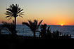Sunset over the mediterranean sea at the cypriotic south coast