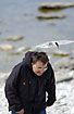 Tern attacking man - the nest is nearby