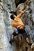 Climber on the steep mogote rocks