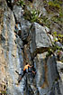 Climber on the steep mogote rocks