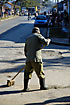 Street cleaner on the job