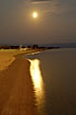 Moon landscape - the moon is illuminating the coastline