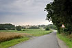A small road in the danish agricultural landscape