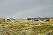 Rainbow over holiday cottages