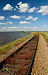 Railway tracks across the Lake Siemianowskie
