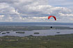 Pareglider over Lake Siljan in Sweden