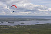 Paraglider over Lake Siljan in Sweden