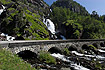 The roadbridge by the foot of the waterfall "Ltefossen" near Odda