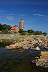 Small lighthouse on the Danish Baltic island Bornholm