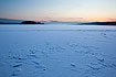 Frozen lake by dawn