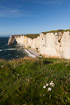 The beautiful limestone cliffs at tretat i Normandy