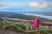 Girl enjoying the view over Juls from Himmelbjerget