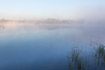 Morning mist over a small lake