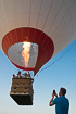 Hot air balloon during takeoff