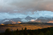 Sunset view over the mountains of Rondane National Park