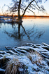 Winter morning at lake Moss in Denmark