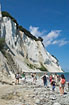 Turist af the limestone cliffs at Mns Klint