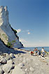 Tourists are searching for fossils at Mn`s Klint