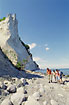 Tourists are searching for fossils at Mn`s Klint