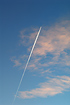 Contrail from a jet aeroplane in the sky