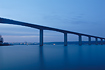 Evening photograph of the Vejle Fjord bridge