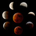 Total lunar eclipse March 3rd 2007, collage, not digitally enlarged, 2800 * 2800 pixels