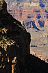 Light and shadows on the steep cliffs at Grand Canyon