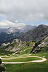 Curving path though the alpine landscape at Alpspitze