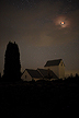 Blood Moon over a church from the middle ages (Randboel Church)