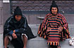 Two indians that sell weaved cloth in La Paz.
