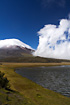 The volcanic mountain Cotopaxi, Ecuadors the second highest mountain.
The lake Laguna Limpiopungo is at the foot of the mountain.