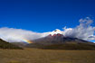 Rainbow by the volcanic mountain Cotopaxi, Ecuadors the second highest mountain.