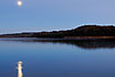 The Moon over Ravns lake in Jutland.