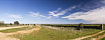 The dahesa in Extremadure. Two birders walk down the dirt road.
Technical data: Digital SLR, the image has been stitched from several images. Resolution 7500 x 2893 pixels. Print size 63,5 x 24,5 cm. at 300 dpi.