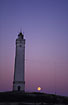 Blvand Lighthouse with the moon just over the horizon