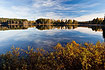 Swedish forest lake on a clear autumn morning